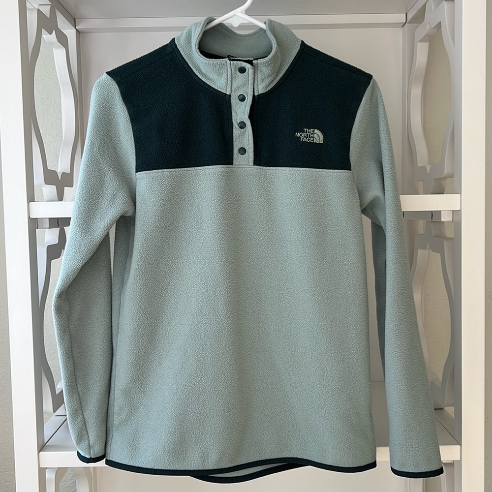 The North Face Snap Pullover Lightweight Forest Green Fleece Top Jacket